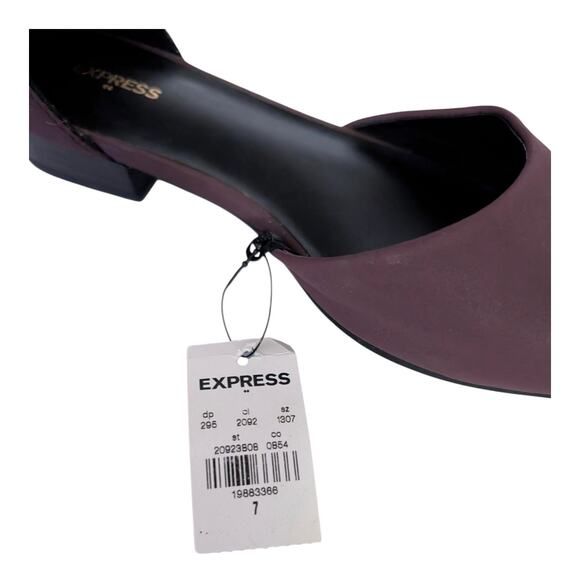 Burgundy Express Block Flats With Ankle Strap 7 - Picture 2 of 13